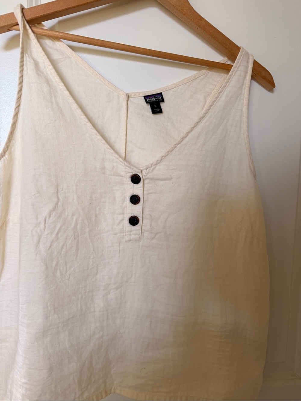 Patagonia Cream Button-Front V-Neck Camisole